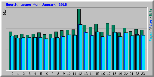 Hourly usage for January 2018